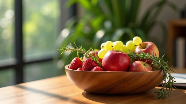 Allier gourmandise et bien-être avec une corbeille de fruits au bureau